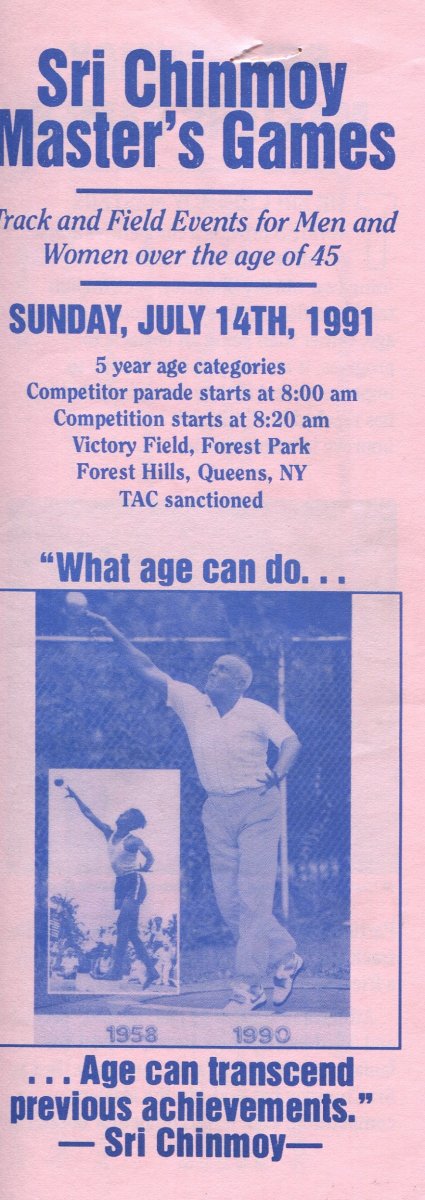 Sri Chinmoy Master's Games, Victory Field, Forest Park, Queens, NY. July 14
